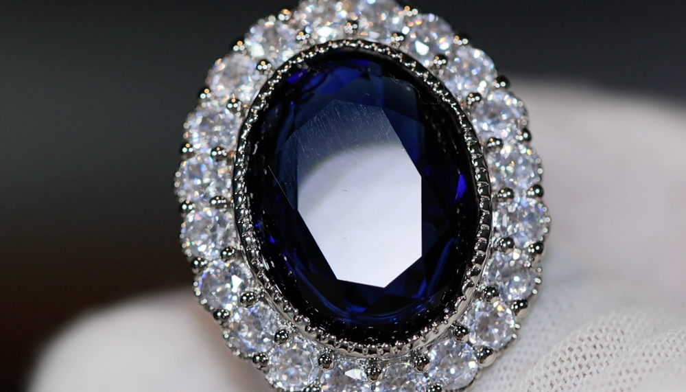 sapphire blue diamond ring