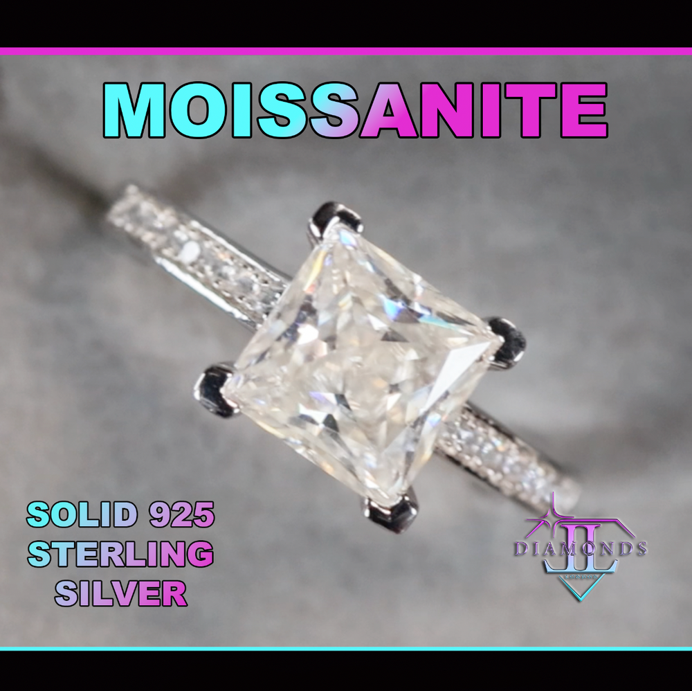 Princess Cut Moissanite Diamond Ring | Moissanite Diamond Ring