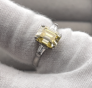 Yellow Moissanite Diamond Ring