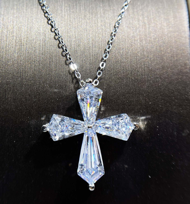 womens cross necklace with diamonds