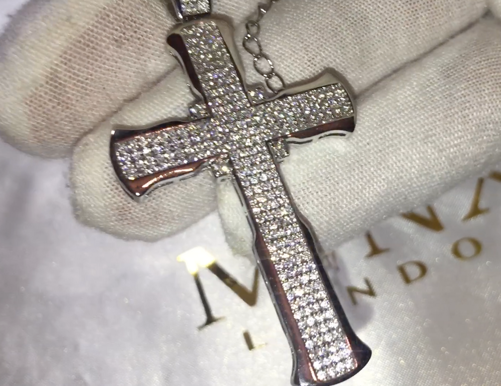 iced out cross pendant