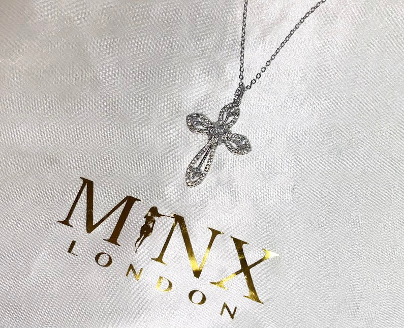 Womens Cross Necklace Silver
