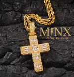 gold iced out cross