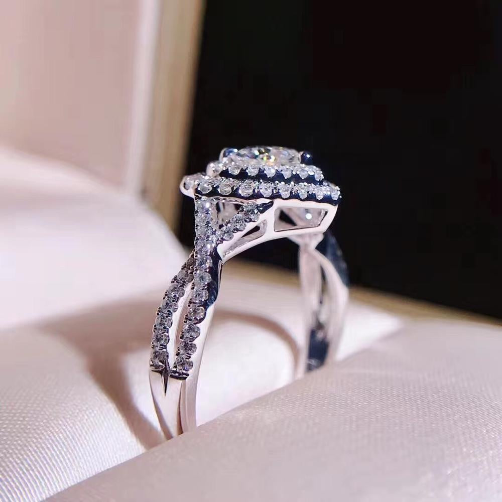 heart shape ring with diamonds
