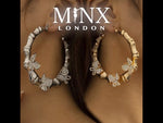 Butterfly Earrings | Hoop Earrings | Womens Big Diamond Earrings | Silver Hoop Earrings with Diamonds | Big Gold Hoop Earrings