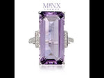 Emerald Ring | Purple Diamond Ring | Purple Diamond Engagement Ring | Purple Emerald Ring | Violet Emerald Ring | Rectangle Diamond Ring