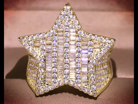 
            
                Load and play video in Gallery viewer, Iced out ring | Star Ring | Iced Star Ring | Gold Star Ring
            
        