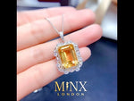 Emerald Diamond Necklace | Womens Emerald Necklace | Emerald Necklace | Yellow Diamond Pendant | Yellow Diamond Necklace | Emerald Pendant