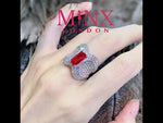 Red Diamond Ring | Womens Red Diamond Ring | Womens Ring | Ruby Emerald Ring | Womens Big Diamond Ring | Fashion Ring | Statement Ring