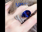 Blue Diamond Ring | Snake Ring | Sapphire Blue Diamond Ring | Pear Shape Ring | Pear Engagement Ring | Teardrop Ring