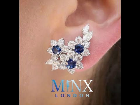 
            
                Load and play video in Gallery viewer, Womens Earrings | Blue Diamond Earrings | Diamond Earrings | Diamond Ear Studs | Flower Earrings | Womens Diamond Earrings | Floral Earrings
            
        