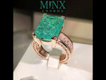 Rose Gold Engagement Ring | Womens Rose Gold Ring | Diamond Engagement Ring | Rose Gold Ring | Green Diamond Ring | Emerald Ring | Big Ring