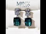 Green Diamond Earrings | Blue Diamond Earrings | Emerald Green Earrings | Diamond Earrings | Teal Diamond Earrings | Emerald Earrings