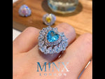 Heart Ring | Blue Diamond Ring | Heart Rings | Heart Shape Ring | Diamond Heart Ring | Heart Ring with Diamonds | Aquamarine Diamond Ring