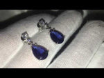 Dangle Earrings | Teardrop Earrings | Blue Diamond Earrings | Diamond Earrings | Teardrop Earrings | Womens Diamond Earrings | Blue Earrings