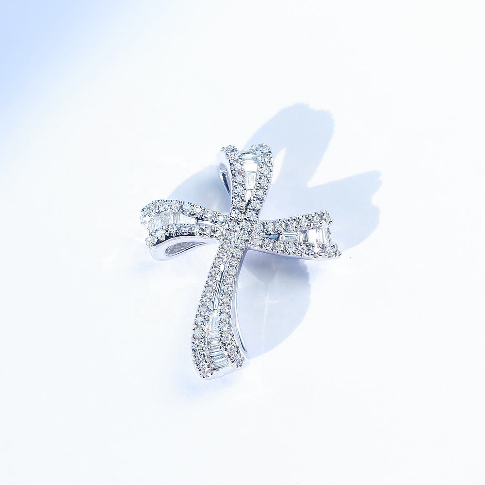 iced out cross pendant