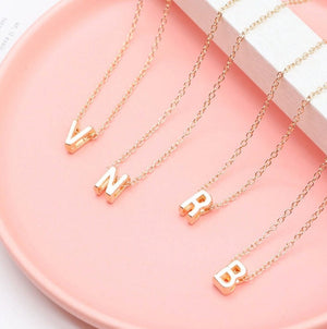 Minx London 14K Gold Plated Letter Pendant and Necklace (Personalised Gold Chain Pendant and Necklace Gift For Her Initial Alphabet Card)