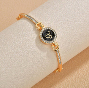 Zodiac Bracelet (Minx London, star sign astrology bracelet, diamond style gold bracelet, personalised bracelet, constellation bracelet)