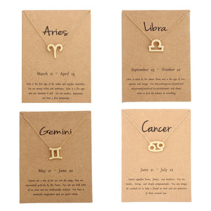 Minx London Gold Zodiac Pendant and Necklace  (Astrology Horoscope Pendant Zodiac Star Sign personalised Aries Leo Scorpio Adjustable Chain)