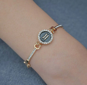 Zodiac Bracelet (Minx London, star sign astrology bracelet, diamond style gold bracelet, personalised bracelet, constellation bracelet)