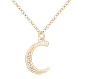 Minx London 18K Gold Plated Letter Pendant and Necklace (Personalised Chain cubic zirconia Gift For Her Initial Alphabet Card)