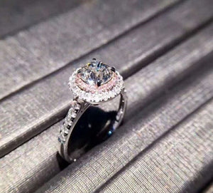 Womens Engagement Ring | Cheap Engagement Ring | Pink Diamond Ring | Womens Ring | Brilliant Diamond Ring | Halo Ring | Womens Diamond Ring