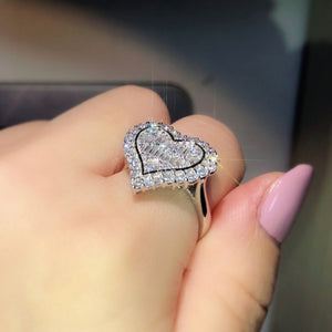 Baguette ring | diamond heart ring | Eternity ring | heart shaped ring | friendship ring | engagement ring | Diamond Heart Ring | Bling Ring