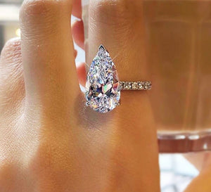 Teardrop Ring | Tear Drop ring | Pear shape ring | Water Drop Ring | eternity ring | pear shape ring | engagement ring | womens silver ring