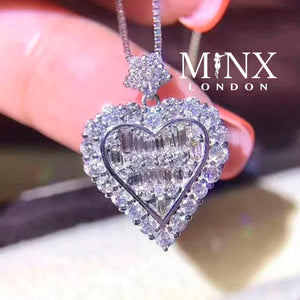 Diamond Heart Necklace | Womens Diamond Necklace | Heart Necklace with Diamonds | Iced Out Chain | Heart Necklace Silver | Heart Pendant