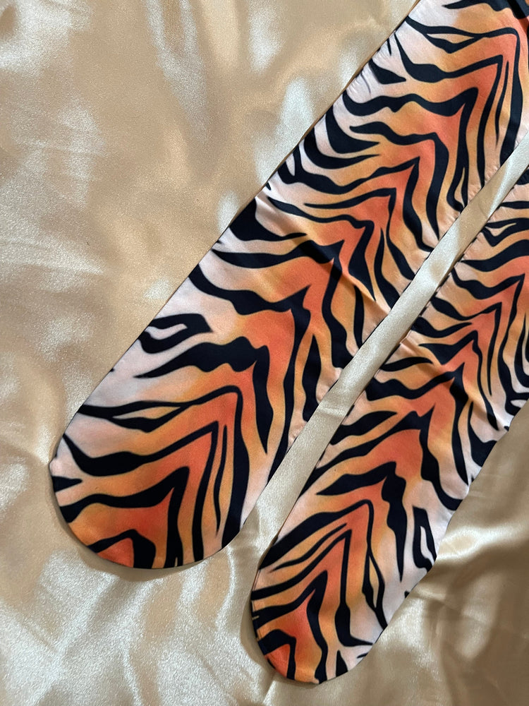 Cosplay Stockings | Sexy Knee High Socks | Thigh High Socks | Tiger Print Stockings | Halloween Socks | Knee High Stockings | Sexy Stockings