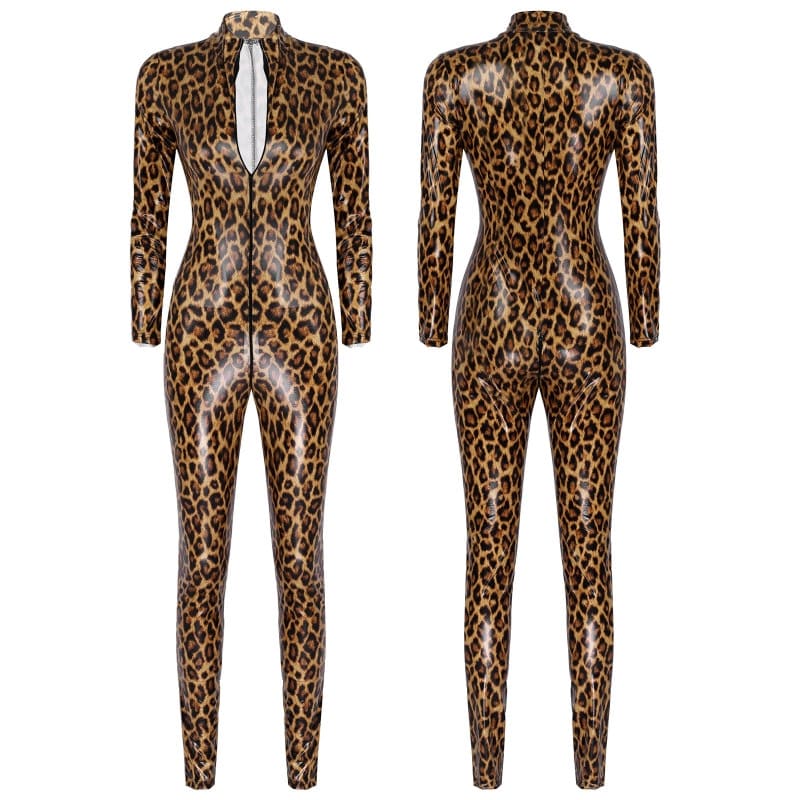 Sexy Bodysuit | Bodysuit | Womens Bodysuit | Womens Jumpsuit | Leopard Print Bodysuit | Leopard Print Catsuit | Leather Bodysuit | Cosplay