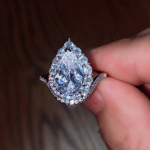 Water Drop Ring | Pear Shape Ring | Tear Drop Diamond Ring | Engagement Ring Diamond | Pear Shaped Engagement Ring | Teardrop Ring