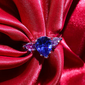 Blue Diamond Ring | Blue Diamond Engagement Rings | Sapphire Blue Diamond Ring | Pear Shape Ring | Pear Engagement Ring | Teardrop Ring