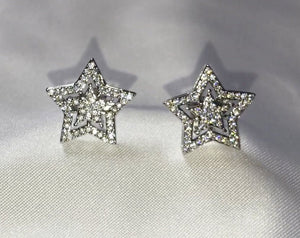 Diamond Earrings | Star Shape Earrings | Star Ear Studs | Star earrings with Diamonds | Iced Out Earrings | Womens Diamond Earrings