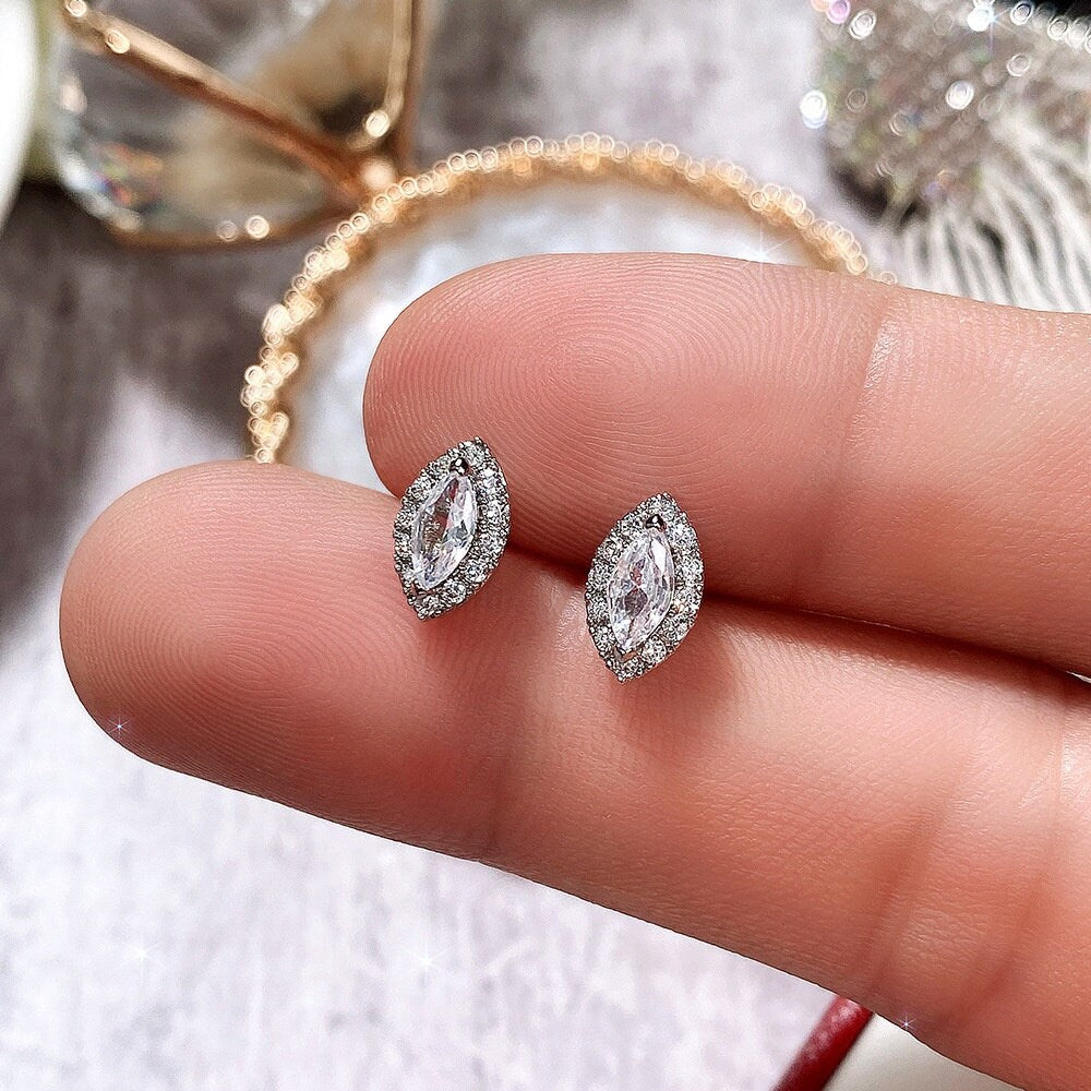 Marquise Diamond Earrings | Womens Earrings | Oval Diamond Earrings | Diamond Ear Studs | Stud Earrings | Womens Ear Studs |  Ear Studs