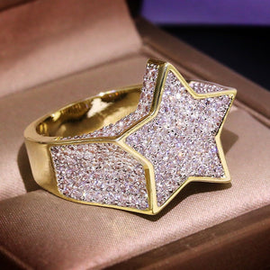 Iced out ring | Star Ring | Diamond Star Ring | Star Shaped ring | star rings | Iced Out Star Ring | Big ring | Fashion Ring | Pinky Ring