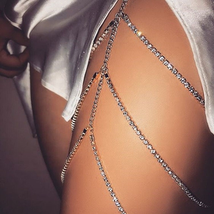 Diamond Garter | Body Chain | BodyJewelry | Leg Jewelry | Wedding Garter | Leg Garter | Burlesque Clothing | Festival Outfit | Body Jewelry