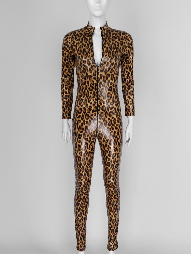 Sexy Bodysuit | Bodysuit | Womens Bodysuit | Womens Jumpsuit | Leopard Print Bodysuit | Leopard Print Catsuit | Leather Bodysuit | Cosplay