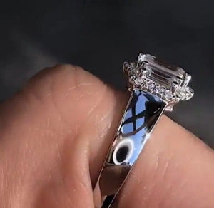 Three Stone Ring | Big Diamond Ring | Womens Engagement Ring | Engagement Rings | Womens Rings | Emerald Engagement Ring | Baguette Ring
