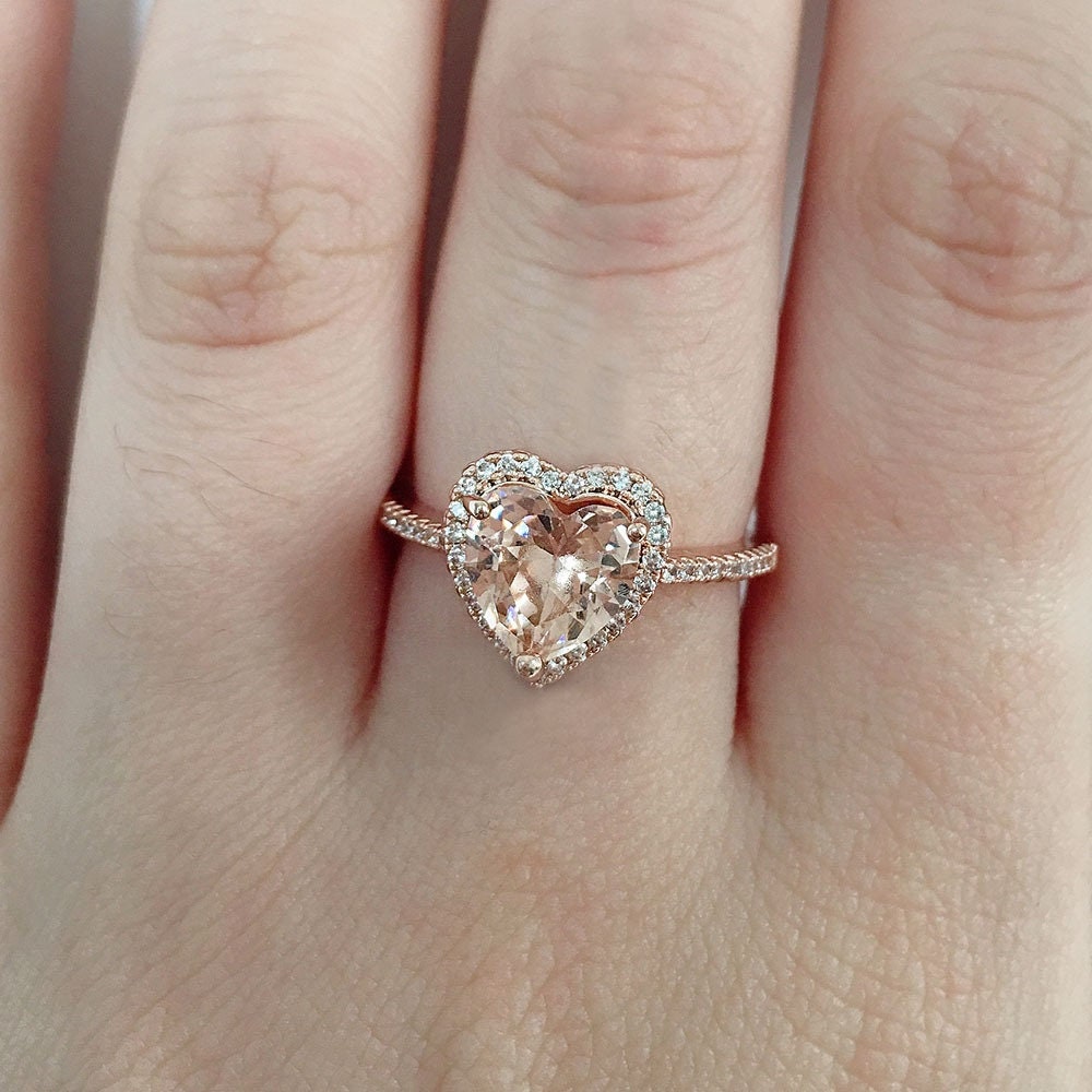 Heart Ring | Heart Shaped Ring | Heart Shape Ring | Diamond Heart Ring | Womens Rose Gold Ring | Engagement Ring | Rose Gold Diamond Ring