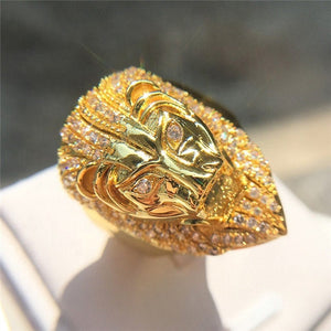 Iced out ring | Lion Ring | Diamond Lion Ring | Leo ring | Lion rings | Iced Out Lion Ring | Sphinx ring | Mens Gold Ring | Big Gold Ring