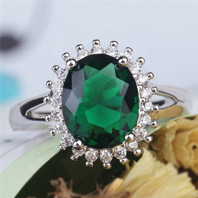 Green Diamond Ring | Green Diamond Engagement Ring | Emerald Green Ring