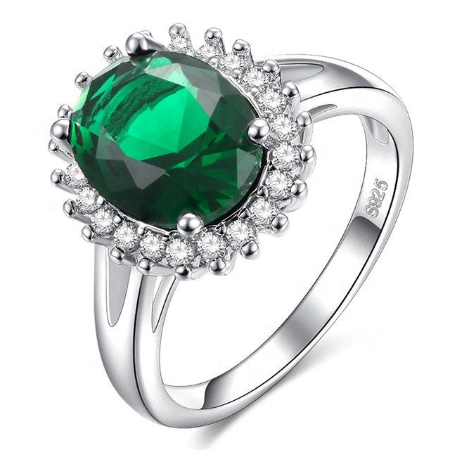 Green Diamond Ring | Green Diamond Engagement Ring | Emerald Green Ring