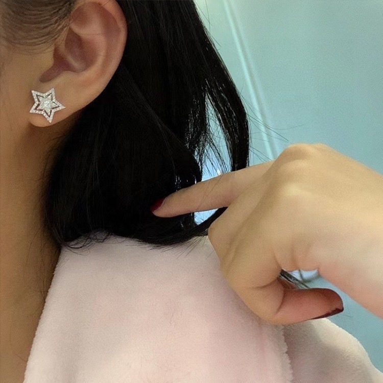 Diamond Earrings | Star Shape Earrings | Star Ear Studs | Star earrings with Diamonds | Iced Out Earrings | Womens Diamond Earrings