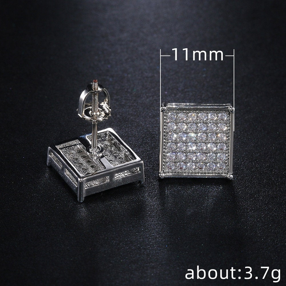 
            
                Load image into Gallery viewer, Iced Out Earrings | Diamond Earrings | Womens Earrings | Diamond Ear Studs | Womens Stud Earrings | Mens Diamond Ear Studs |  Mens Earrings
            
        