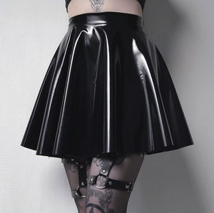 Womens Leather Skirt | Leather Skirt | Sexy Skirt | Gothic Skirt | Cosplay Skirt | E Girl Clothing | Kawaii Clothing | Black Leather Skirt