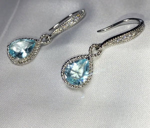 Pear Shape Earrings | Teardrop Earrings | Diamond Earrings | Diamond Earrings | Teardrop Earrings | Aquamarine Earrings | Blue Earrings