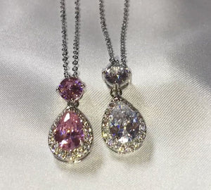 Womens Diamond Necklace | Teardrop Necklace | Pear Shape Necklace | Womens Charm Necklace | Teardrop Pendant | Diamond Pendant Necklace