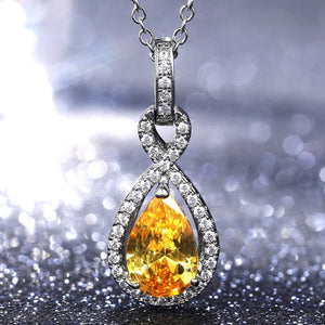 Yellow Diamond Necklace | Womens Diamond Necklace | Teardrop Necklace | Pear Shape Necklace | Womens Charm Necklace | Teardrop Pendant