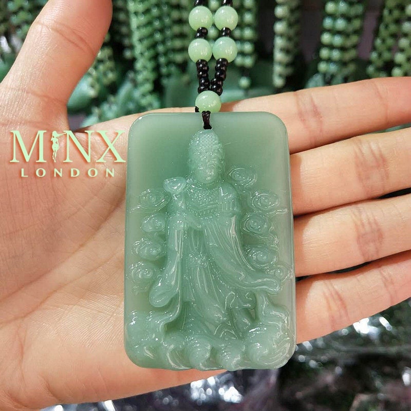 
            
                Load image into Gallery viewer, Bodhisattva Pendant  Necklace | Jade Necklace | Jadeite Necklaces | Jadeite Pendant | Goddess Necklace | Mazu Pendant | Beaded Necklace
            
        